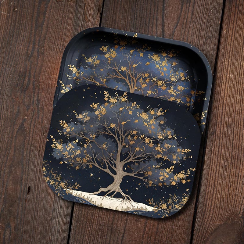 PYSEA Small Metal Tray with Magnetic Lid, Cute Decorative Tray, Ideal Storage for Home or Travel, 7 x 5.5 Inches (Black Brown) - Image 5